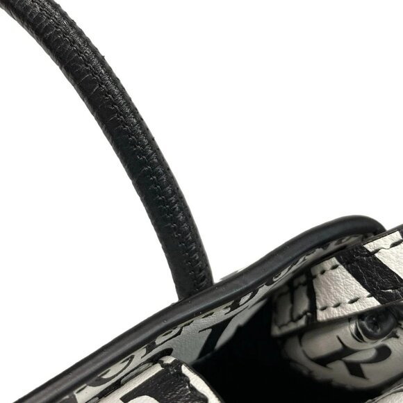 BALENCIAGA Shopping Phone Holder 593826 White Black Red Leather Shoulder Bag - Picture 10 of 15